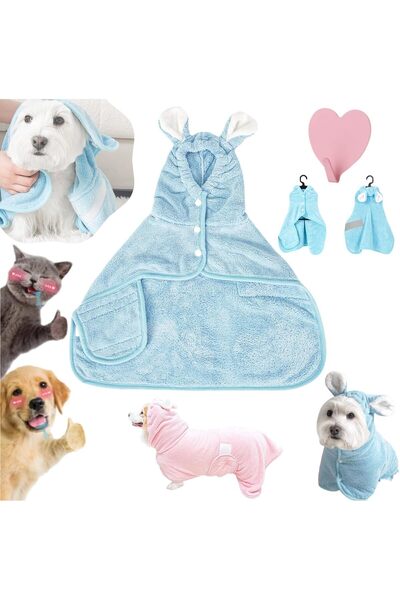 Arabest Wearable Dog Bath Towel, Pet Hooded Drying Towel, Super Absorbent Dog...