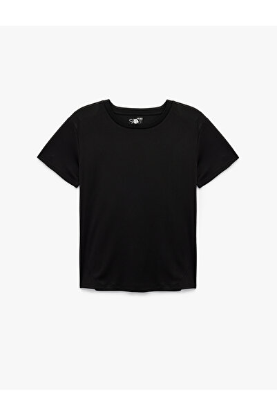 Koton Αθλητικό μπλουζάκι με κοντό μανίκι και λαιμόκοψη ποδηλατικού τύπου