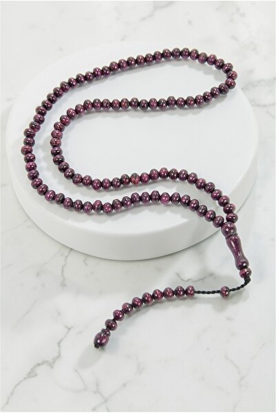 ihvan online Purple Wooden Prayer Beads – 100 Natural Wooden Zikir Prayer Bea...