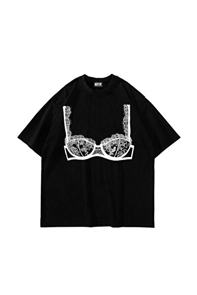 Bak Moda Bombshell cu imprimeu supradimensionat Tricou negru unisex