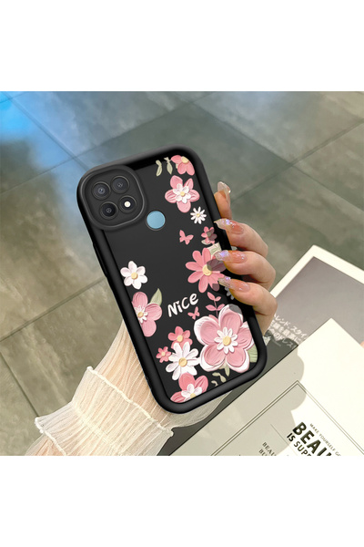 ucuc حافظة سيليكون سوداء متوافقة مع هاتف اوبو A15/A15S، مقاومة للصدمات مع حما...