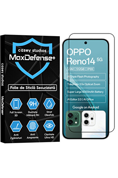 Casey Studios Folie Oppo Reno14, Full Cover 3D, Full Glue, HD, Anti Zgarietur...
