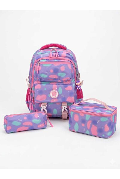 Relaxion 3-компонентен комплект с аксесоари за момичета, чанта за начално учи...