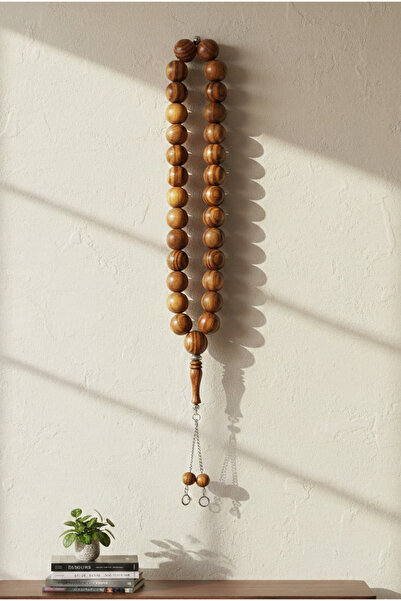 ihvan online Dev Boy Dekoratif Bambu Ağacı 33lü Tesbih - 65 cm Metal Püsküllü...