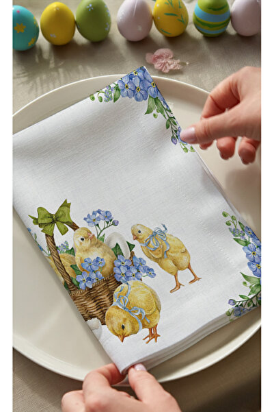 Markaev Easter Basket Chick Cotton Piece 6-Piece Napkin Set
