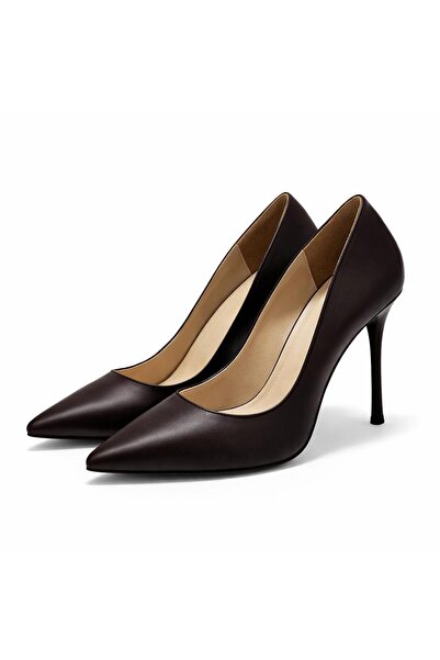 PATRON SHOES Women's Genuine Leather 10 cm Stiletto Heel U Stiletto Pointed T...