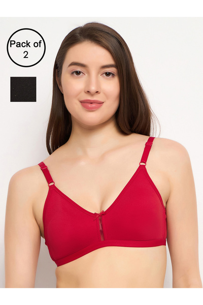 Clovia By Styli Pack of 2 - Non-Padded Non-Wired Cotton T-Shirt Bra