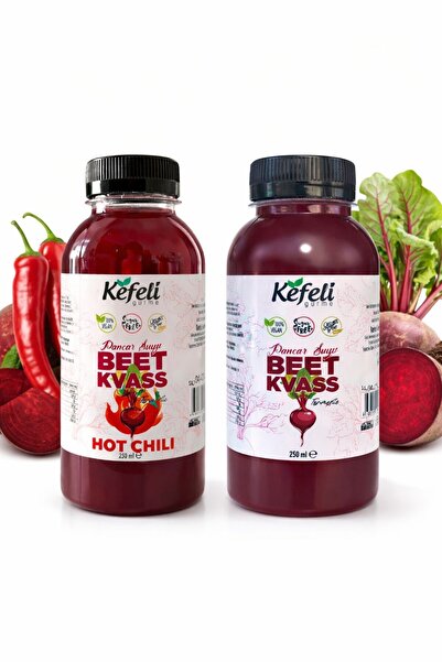 kefeli gurme Fermente Pancar Kvas - 6’lı Paket (3 Acılı, 3 Acısız) - 250 ml