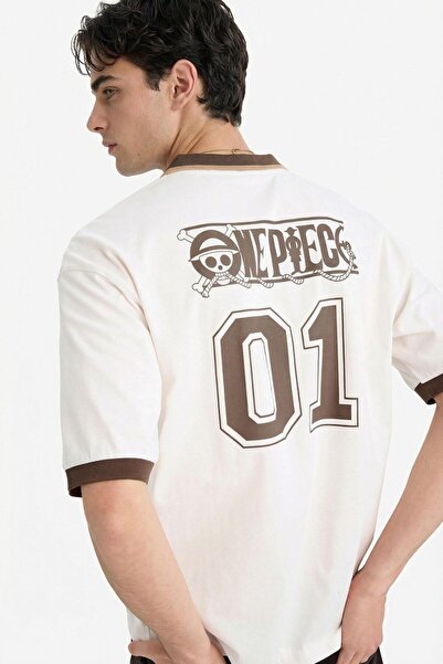 DeFacto Ανδρικό T-shirt F8134AX/ER105 ECRU