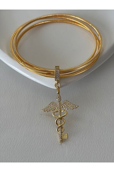 stainless steell Zircon Stone Detailed Steel Ajda- Bracelet Charm / Pendant