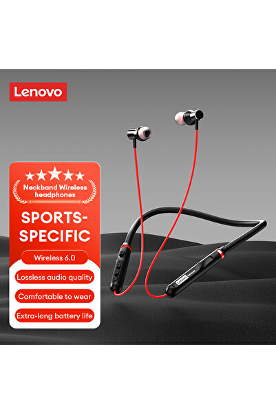choice2 Lenovo Black Red Lightweight Y111 Neckband Wireless Headphones Blueto...