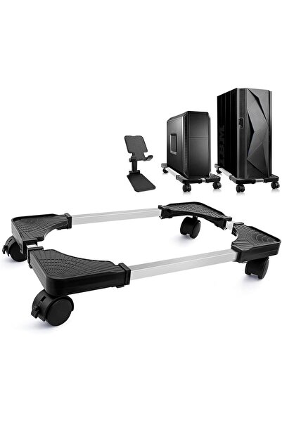 Arabest Adjustable Mobile CPU Stand with Rolling Wheels,for Floor Carpet Gami...