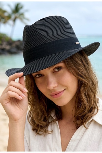 LAGRANZE Pălărie Panama Alba pentru femei – Pălărie de vară cu boruri largi p...