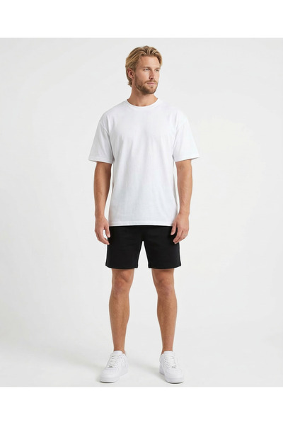 ModaShan Unisex Black Oversized Basic T-Shirt Loose Fit Streetwear Tee Shirt