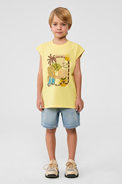 NBT JEANS BG Store Αγορίστικο Κίτρινο Φανελάκι