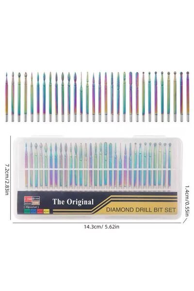 SİNKA Freze Uç Seti 30'lu Elmas Manikür Elektrikli Törpü Makinası Ucu Renkli ...