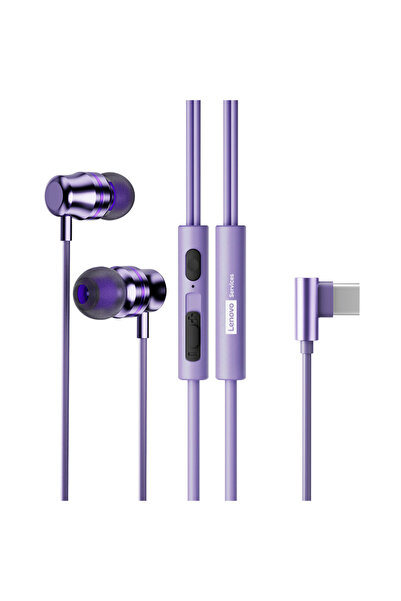 Choice3 Lenovo Purple Type-C YF38 Wired Headphones Type-C/3.5mm With Wire Con...