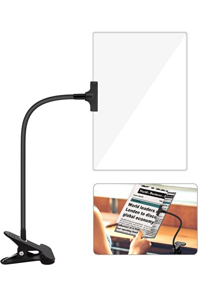 Arabest 5X Magnifying Glass with Clip, Large Page Magnifier with Clamp Adjust...