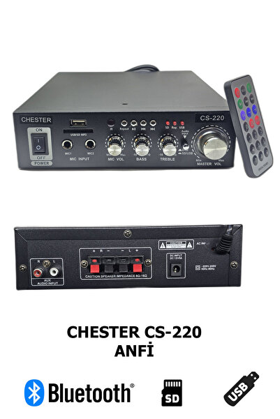 chester Bluetooth Mini Stereo Amfi - USB SD Kart Okuyucu Hoparlör Anfisi - Ku...