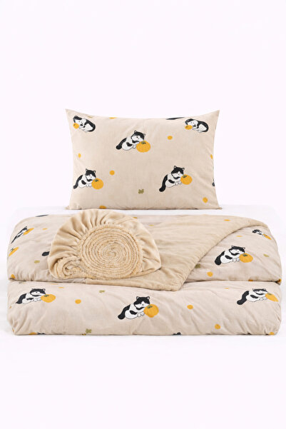 İQON cearșaf cu elastic lı lenjerie de pat pentru o persoană BLKBĞ OTLT1