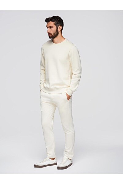 OMBRE Men's Casual Cotton Tracksuit Set Z122 Cream
