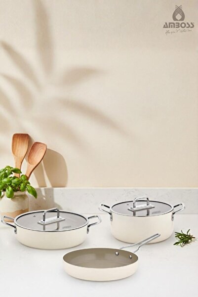 Amboss Sera Nova Legend 5 Piece Ceramic Pot & Pan Set Latte