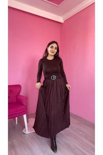 EGELİMODA Elastic Waist Long Parachute Skirt