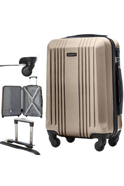 wings Valiză de cabină mică cu ABS, rigidă, 4 roți, bagaj de călătorie pentru...