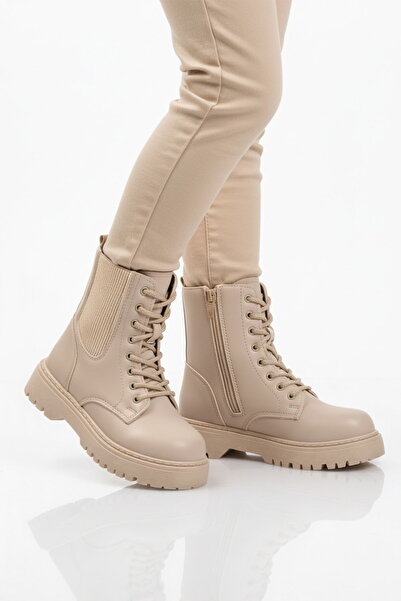 Aspor Beige Fleece-Lined Boy's Worker Boots