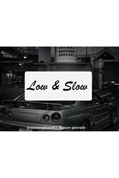 AlpiLeo Low & Slow Car Window Sticker 35X7 cm Vehicle Lettering Modified Tuni...