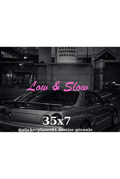 AlpiLeo Low & Slow Car Window Sticker 35X7 cm Vehicle Lettering Modified Tuni...