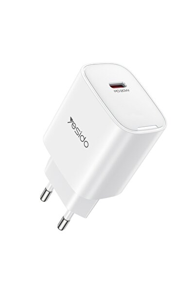 Yesido Încărcător de perete, USB-C, alimentare 20W, ABS, alb