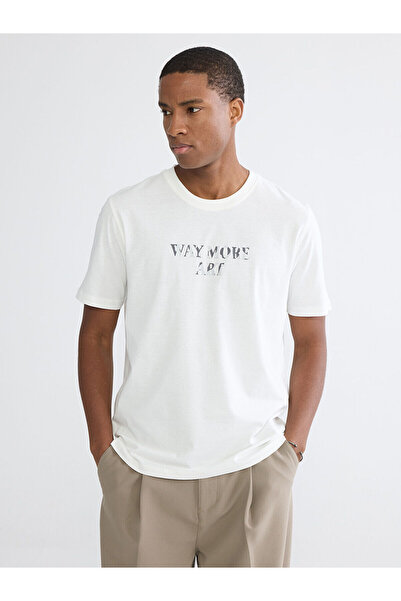 LC Waikiki Peak New Season Crew Neck Printed Combed Cotton Men's T-Shirt