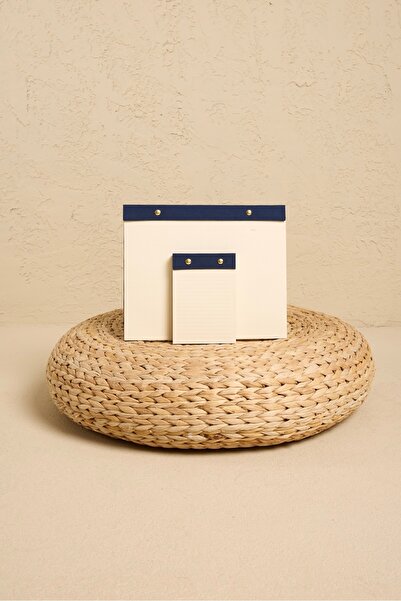 Premium Lacivert Keten Kaplama Grande & Petite Notepad 2’li Set