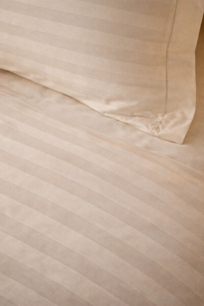 Set de in de pat damasc 4 piese 180x200 cu elastic +25 cm suplimentar, bumbac hotelier, fețe de pernă 55x80 miniatura 2