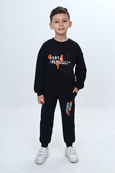 Toontoy Boy's Tracksuit Set with Text on the Front Printed