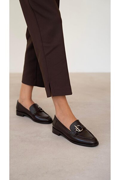 ECENİN BUTİĞİ Fern Kahve Hakiki Deri Kadın MAKOSEN