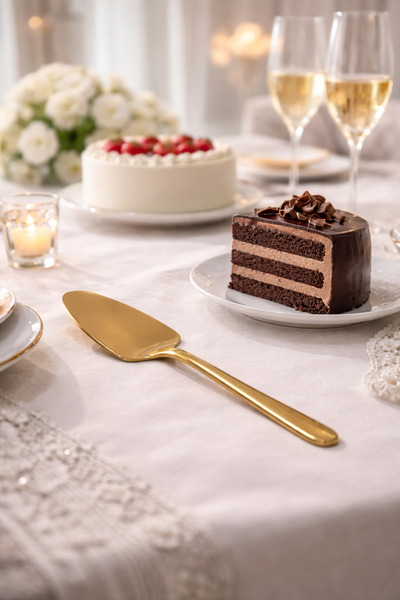 evessa Paslanmaz Çelik Gold Pasta Servis Spatulası