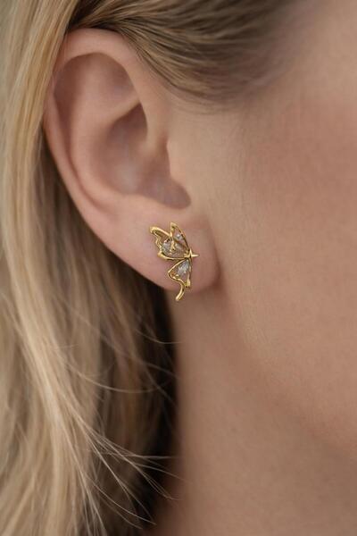 XUPING JEWELRY Butterfly Wing Model Xuping Steel Earrings