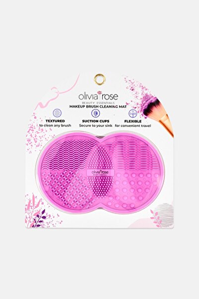 Olivia Rose حصيرة تنظيف فرش المكياج ذو ملمس بارز من السيليكون المحكم، لون بنفسجي