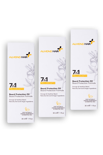 ALMOND HAIR زيت اللحية الواقي 7 في 1 للرجال