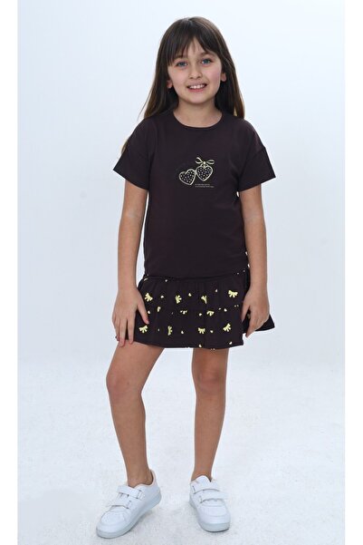 Toontoy Girl's 2-Piece Garni Printed Shorts and Skirt Set