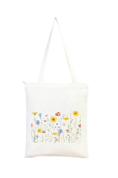 junobi باباتيا مطبوع قماش بسحابات حقيبة - 35x40 سم