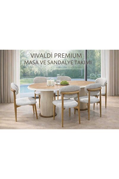 RİGATO ferramente Vivaldi Premium Yemek Masa Sandalye Takımı – Masif Kayın Sa...