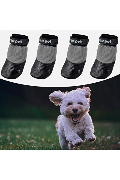 LA MARVEN Su Geçirmez Köpek Ayakkabısı 4’lü Set Kaymaz Taban Pati Koruyucu Kö...