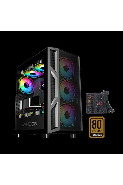 GAMEON Trident IV-M POWERFORGE Series Mid Tower Gaming Case with 750 W Power ...