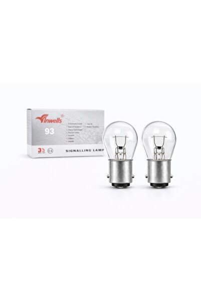 Inwells (2 Adet) P21W, 12V. 21W. 93 Standart Ampul, 001020, Stop, Sinyal, Park