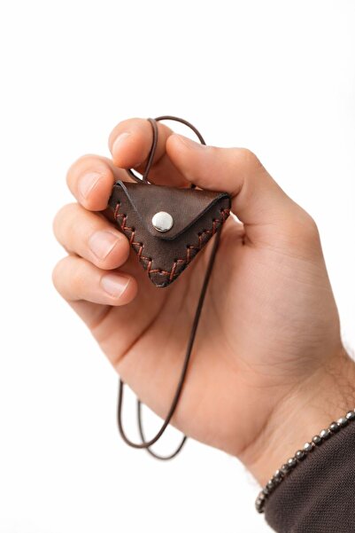 HER ŞEY NOTA www.herseynota.com Brown Leather Amulet Cevşen Unisex Necklace –...
