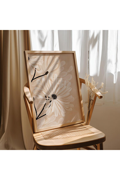 Tuba Decor Tablou cu floare de cappuccino într-o singură bucată, înrămat în lemn