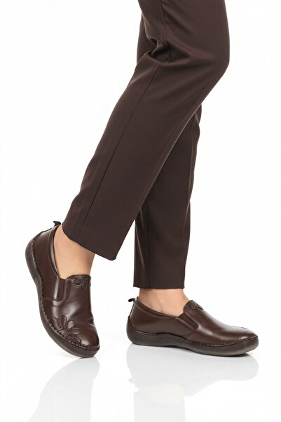 AYAKMOD Pantofi casual de damă Premium Kahve piele naturală ergonomic 44404 Z